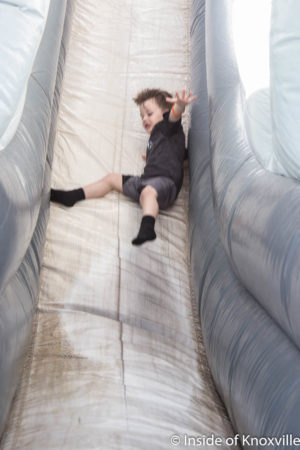 Urban Boy on the massive slide, Rossini Festival, Knoxville, April 2018