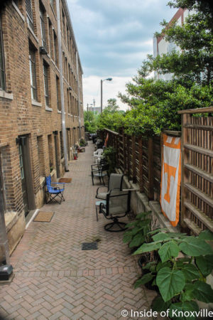 Courtyard behind Daylight Building, 500 Block of Union Avenue, Unit 205, Knoxville, May 2018
