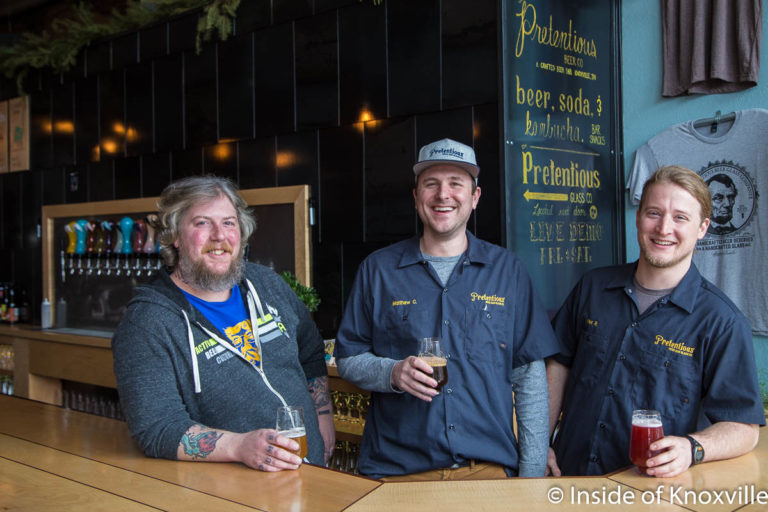 Will Brady, Matthew Cummings and Alex Rich, Pretentious Beer Company, 131 S. Central Street, Knoxville, January 2018