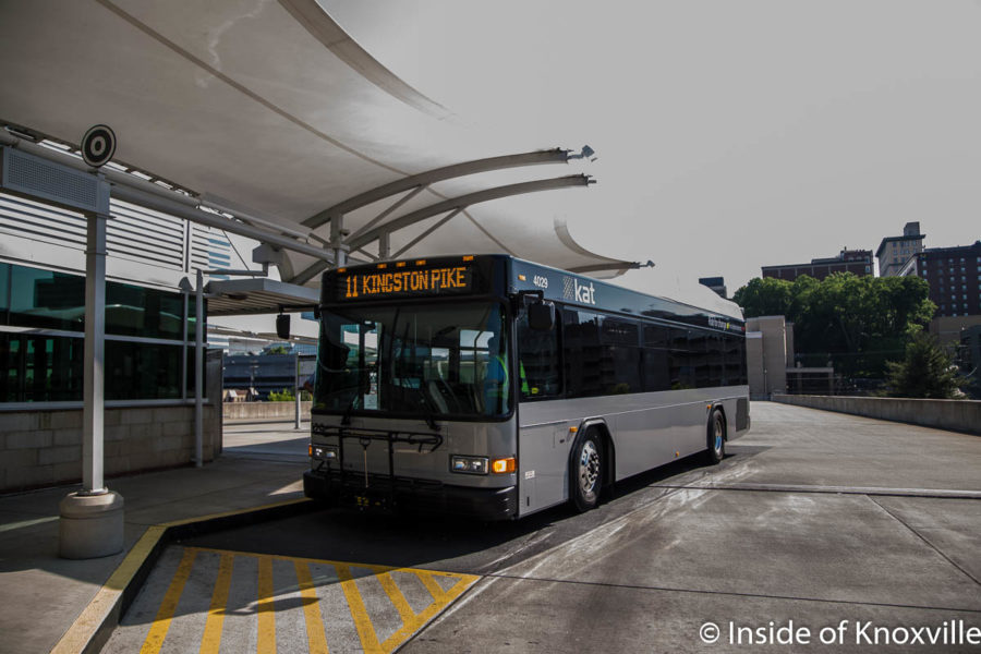 Bus at the Transit Center, Church Avenue, Knoxville, May 2018